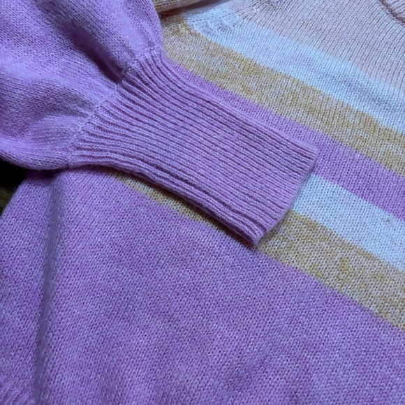 Lilly Pulitzer women’s size ex large ritza pink striped sweater ballon sleeve - Picture 9 of 10